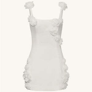 JW PEI Eliana white rosette appliqué mini dress US size 2